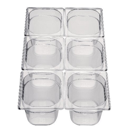 cent GN Behälter 1/6 aus Polycarbonat, bruchsicher und stapelbar für die Gastronomie