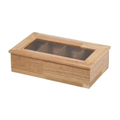 APS Teebox aus Rubberwood mit Sichtfenster für Teebeutel
