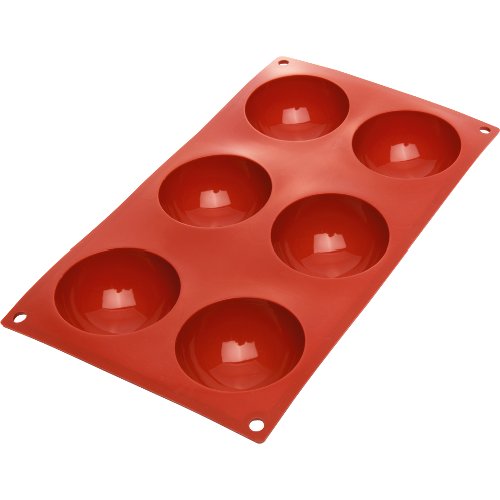 WAS Germany Silikonbackform Halbkugel mit 6 Mulden für das Backen von Halbkugeln.