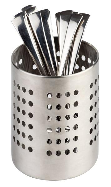 APS Besteckbehälter aus Edelstahl, Ø 12 cm, H: 13,5 cm, ideal für Gastronomie