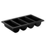 APS GN 1/1 Besteckbehälter , 53 x 32,5 cm, H: 10 cm , Polypropylen, schwarz