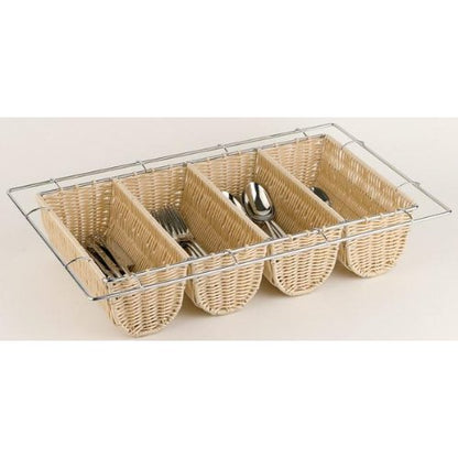 APS Besteckbehälter GN 1/1 aus Poly-Rattan für Buffets und Gastronomie