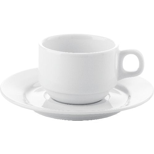 cent Tassen ECO aus Porzellan, stapelbar und mikrowellengeeignet.