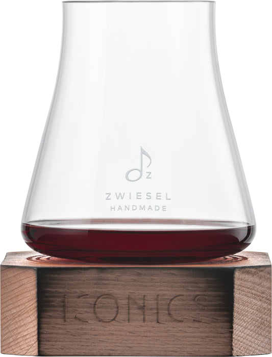 ZwieselGlas Handmade Becher CONICS 79 mit Holzsockel für stilvolles Servieren