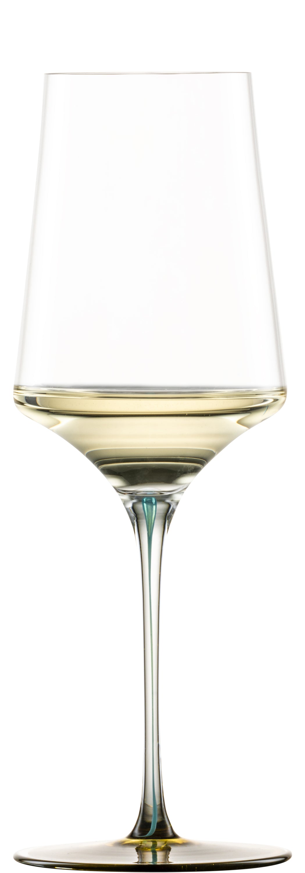 ZwieselGlas Handmade Weißweinglas INK in Ockergrün für Weißwein.