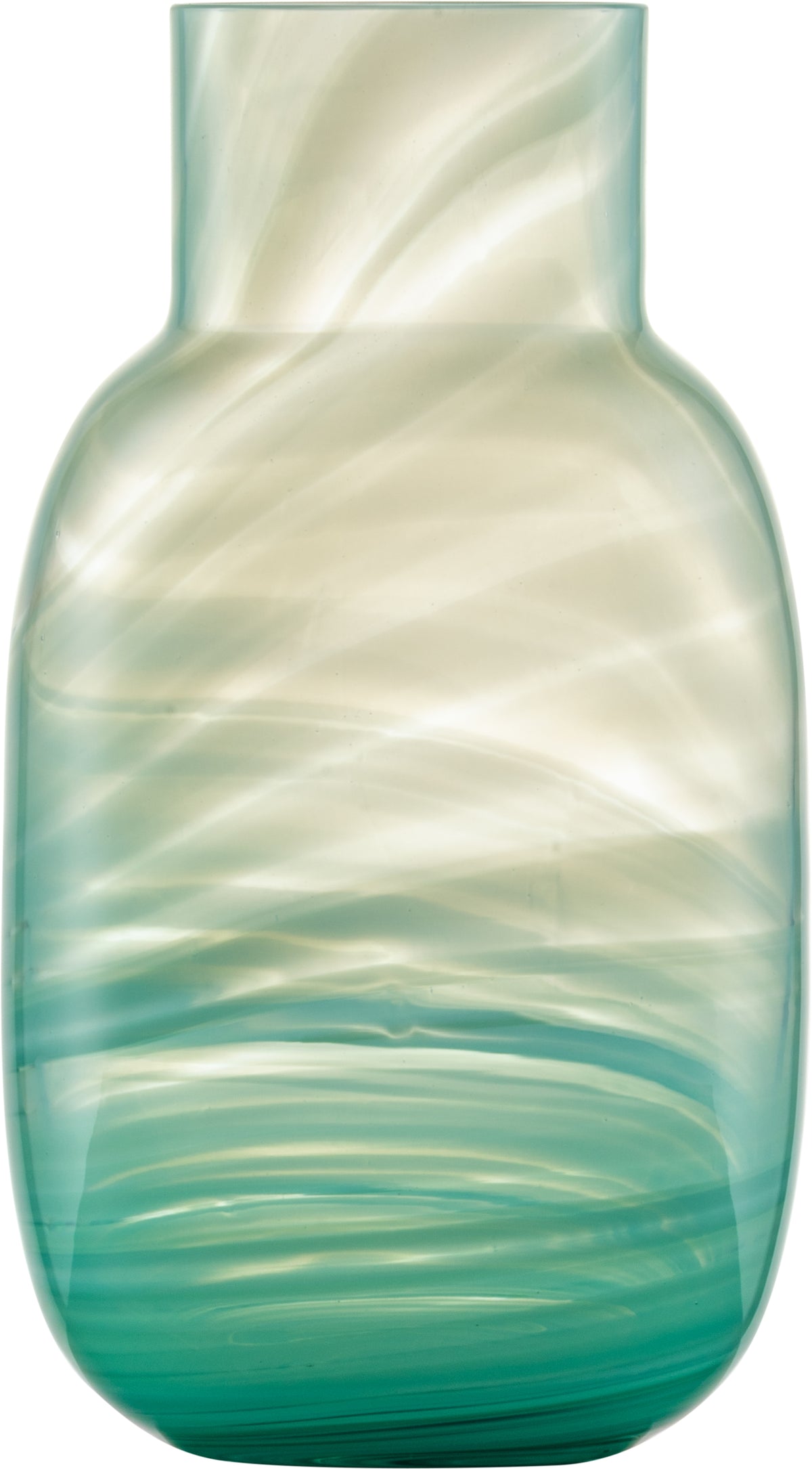 ZwieselGlas Handmade Vase Groß Waters in Grün, ideal für Blumenarrangements.
