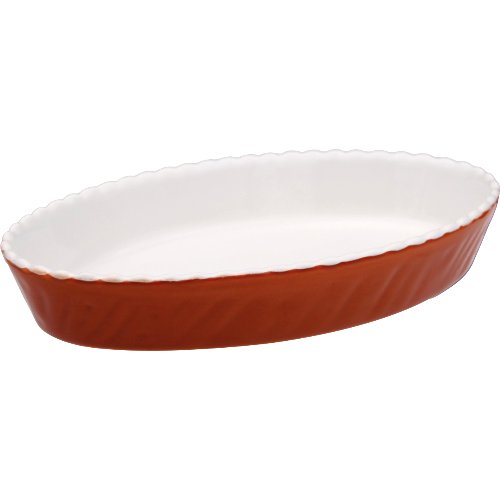 Holst Backform Marrone oval aus Porzellan, feuerfest bis 220°C, ideal für Aufläufe und Kuchen.