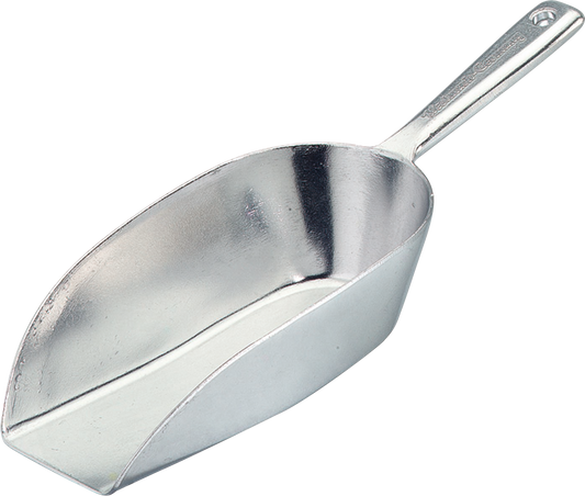 cent Aluschaufel aus Aluminium für die Gastronomie, geeignet für trockene Lebensmittel.