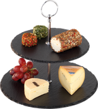 APS Etagere 2-stufig Naturschiefer Ø20cm/Ø25cm
