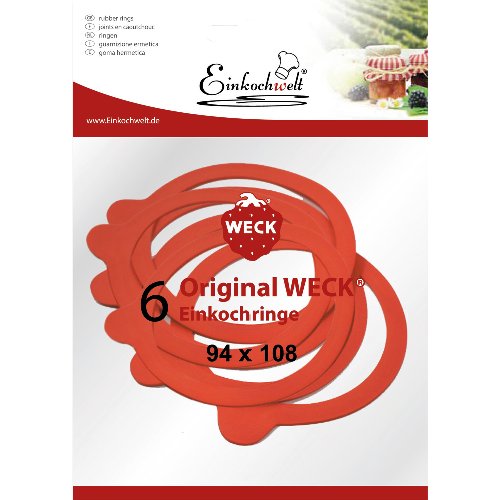 Weck Einkochringe rot für Weck-Gläser Ø 10cm, ideal für die Konservierung