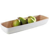 APS Schale "Frida" innen: Holzoptik, außen: weiß, Melamin, GN 2/4, L: 53,0 x B: 16,2 x H: 7,5 cm, Liter: 3,65