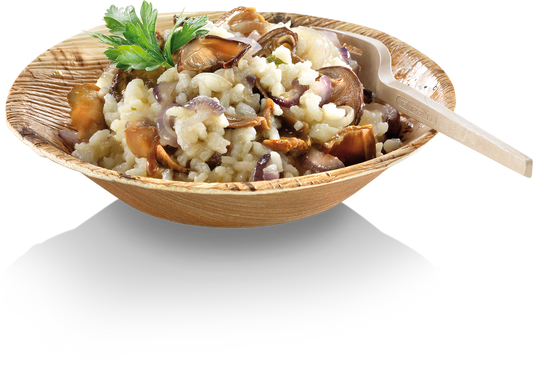 Pacovis Schale rund aus Palmblatt für Gastronomie und Catering