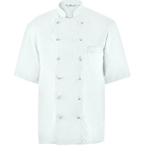 Greiff Kochjacke Herren, halbarm, weiß mit Brustleistentasche für Gastronomie