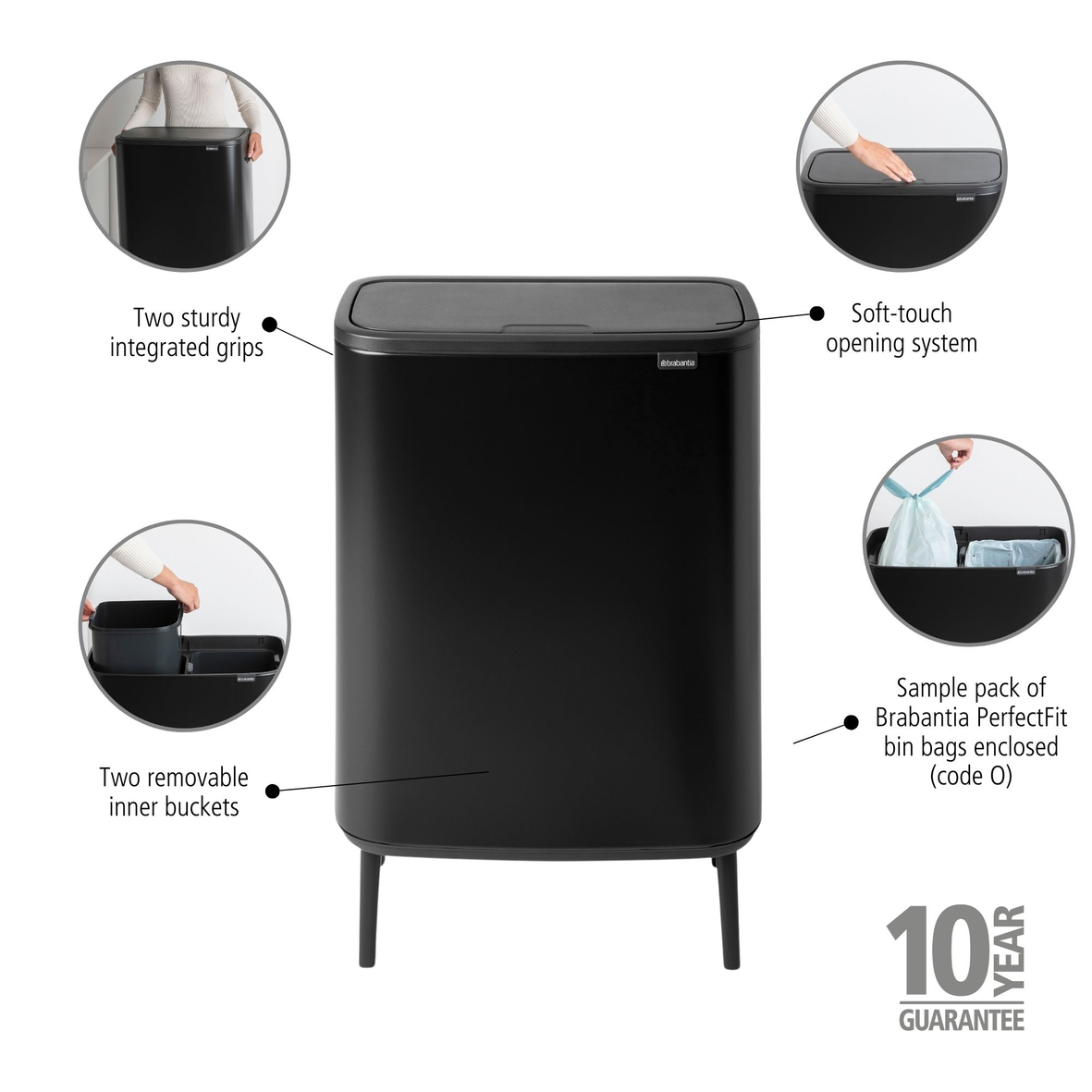 Bo Touch Bin Hi, 2 x 30L – Abfalleimer für Gastronomie und gewerbliche Nutzung