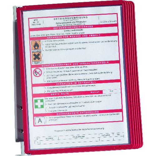 Durable Wandregister-Set mit 5 Sichttafeln für die Präsentation von Informationen.
