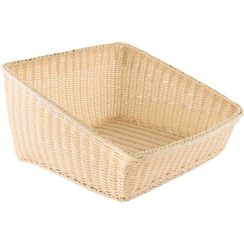 cent Korb Auslage, beige, PP eckig 50x40cm für die Präsentation von Lebensmitteln