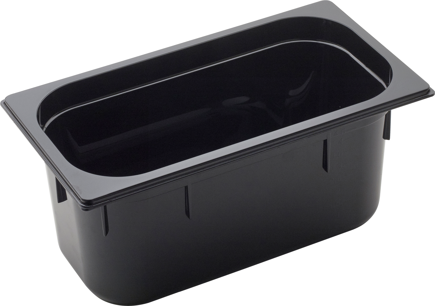 cent GN Behälter 1/3 Polycarbonat schwarz, 5,3L, bruchsicher und stapelbar