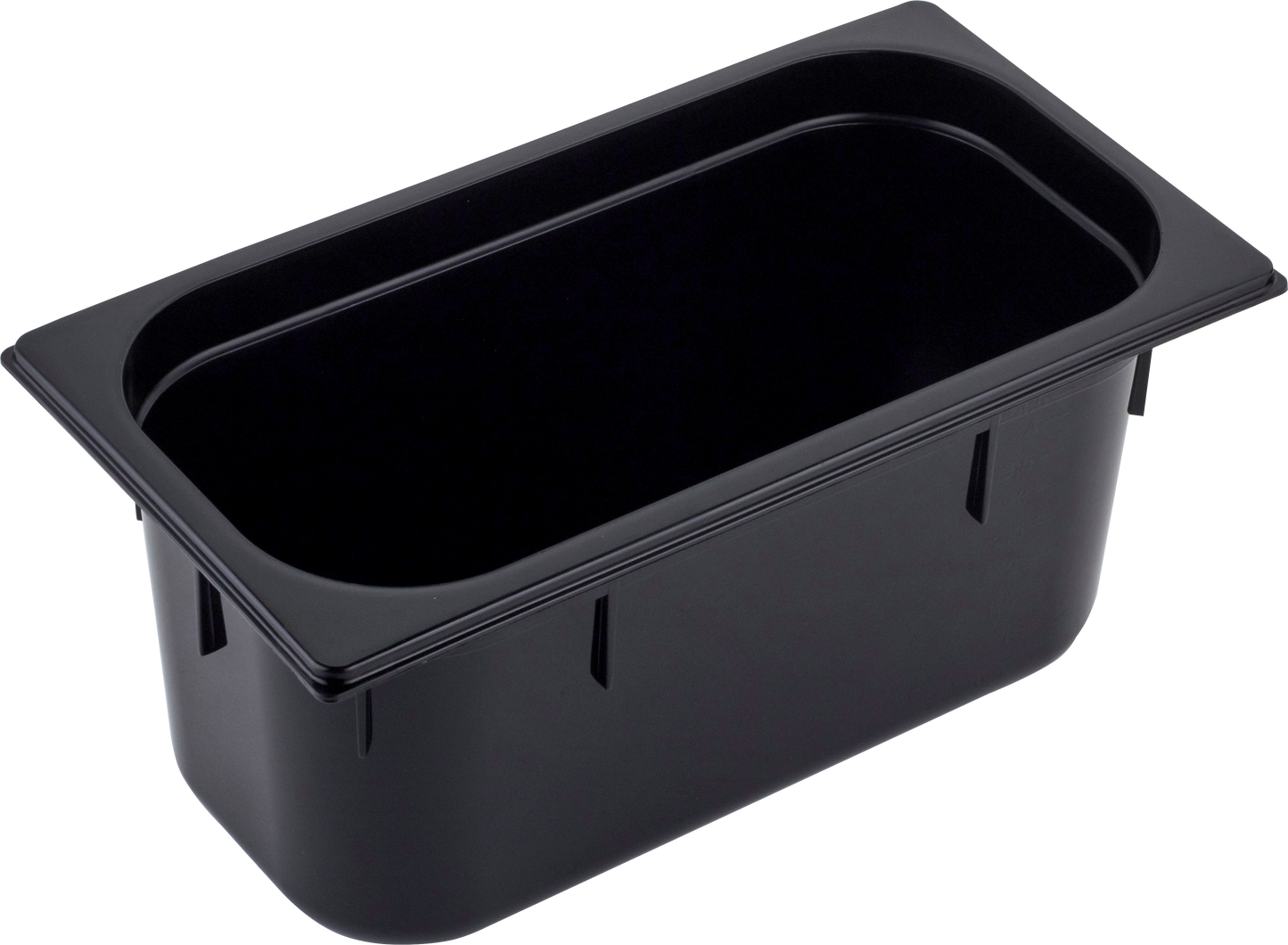 cent GN Behälter 1/4 Polycarbonat schwarz, 3,7L, bruchsicher und stapelbar
