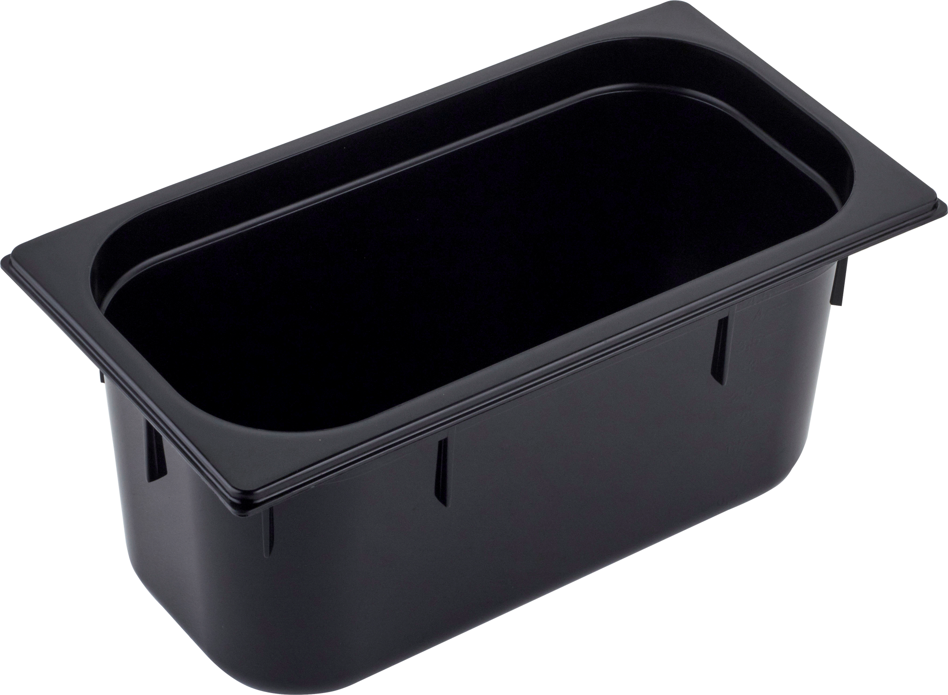 cent GN Behälter 1/4 Polycarbonat schwarz, 3,7L, bruchsicher und stapelbar