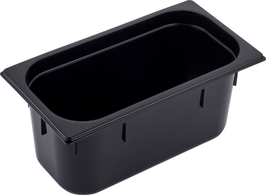 cent GN Behälter 1/4 Polycarbonat schwarz, 3,7L, bruchsicher und stapelbar
