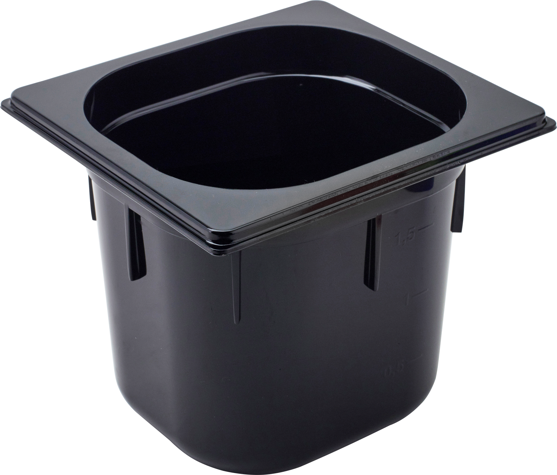 cent GN Behälter 1/6 Polycarbonat schwarz, 2,2L, für Gastronomie