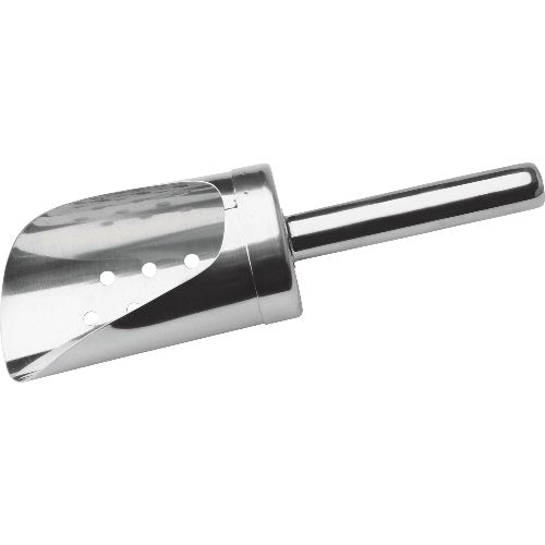 Fuchs Eisschaufel gelocht 19cm Edelstahl - für das Portionieren von Eis