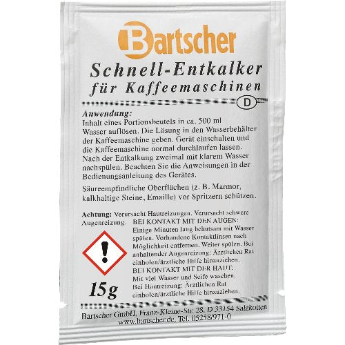 Bartscher Entkalker für Kaffeemaschinen, 30 Beutel à 15 g zur effektiven Reinigung