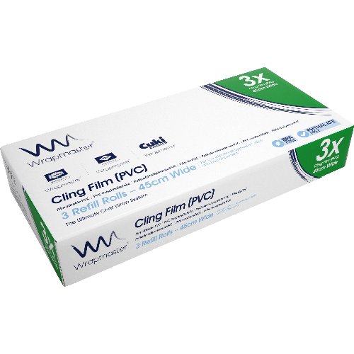 Cofresco Frischhaltefolie PVC 6,5my für Wrapmaster, ideal für die Frischhaltung von Lebensmitteln.