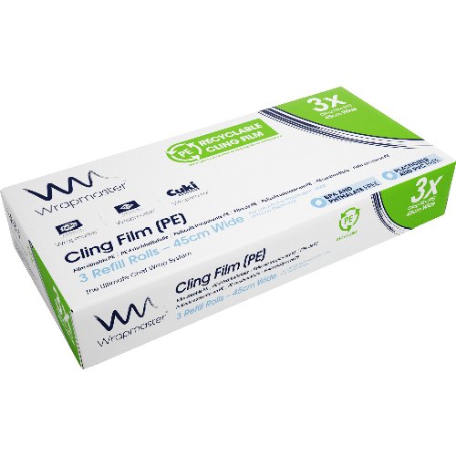 Cofresco Frischhaltefolie PE 7,5my für Wrapmaster, ideal für die Abdeckung von Lebensmitteln