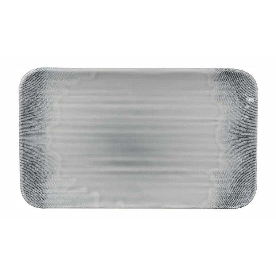 Dudson Harvest Flux Grey Platte 27x16cm für rustikale Speisenpräsentation