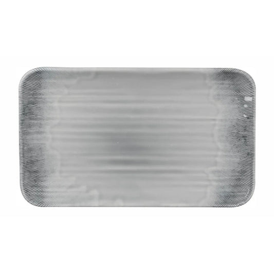 Dudson Harvest Flux Grey Platte 27x16cm für rustikale Speisenpräsentation