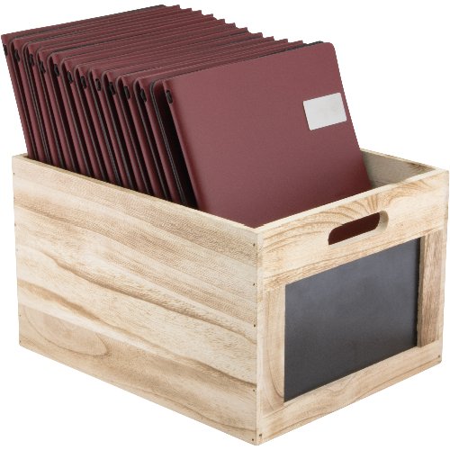 G. Vermes Holzbox mit Kreidetafel zur Präsentation von Speisen