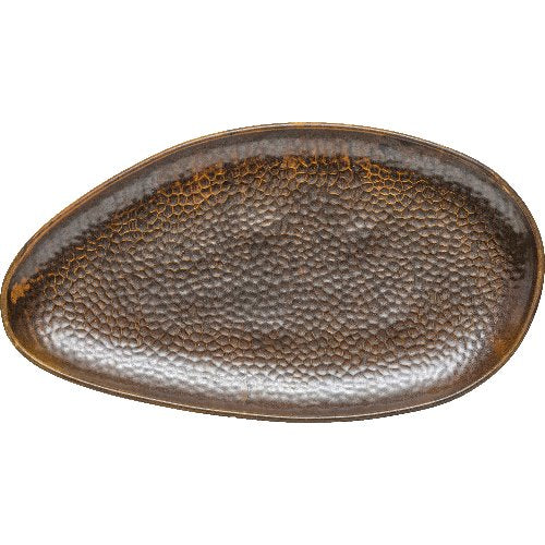 fivestars Rusty flache ovale Platte aus Porzellan für Gastronomie