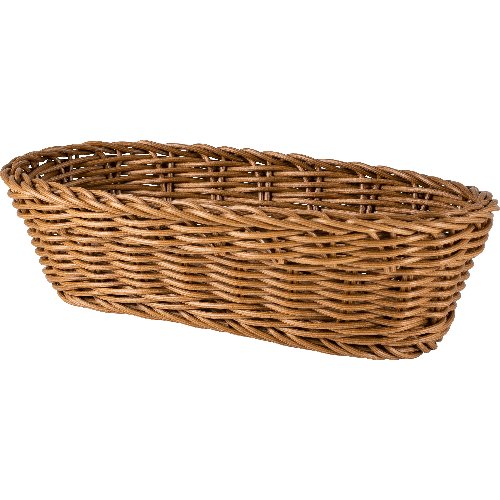 cent Korb länglich 23x11x7cm aus braunem Polypropylen für Gastronomiebetriebe