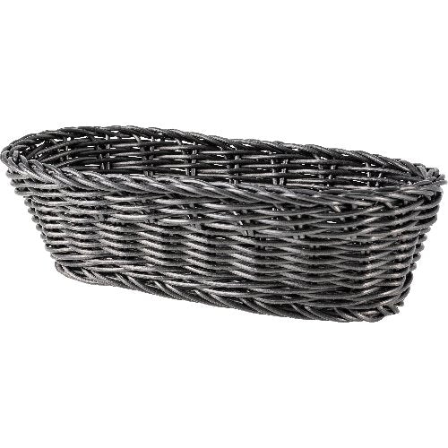 cent Korb länglich 23x11x7cm, PP schwarz für die Aufbewahrung in der Gastronomie