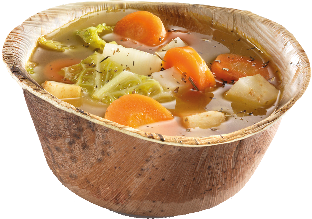 Pacovis Suppenbowle rund aus Palmblatt, 500 ml, für Gastronomie