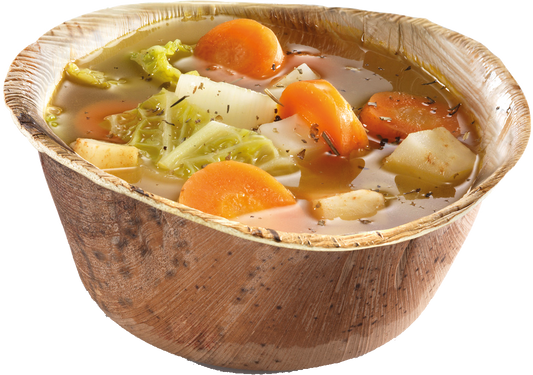 Pacovis Suppenbowle rund aus Palmblatt, 500 ml, für Gastronomie