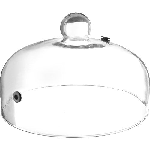 Hendi Servierglocke aus Borosilikatglas mit Lüftungsöffnung für kreative Präsentationen.