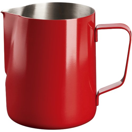 Lacor Milchkanne Brocca Edelstahl 0,35L rot - ideal zum Schäumen und Servieren von Milch