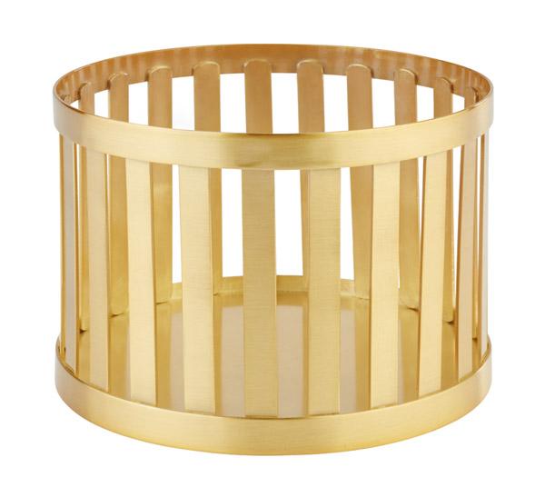 Edelstahl Korb im Gold-Look für die Präsentation von Speisen
