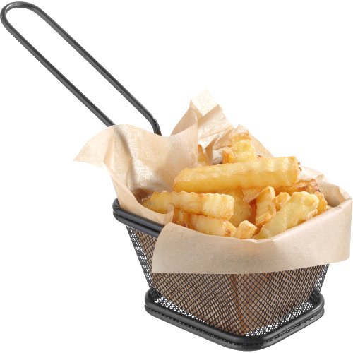 Hendi Servier-Frittierkorb Snack-Holder schwarz, ideal für Snacks und Beilagen