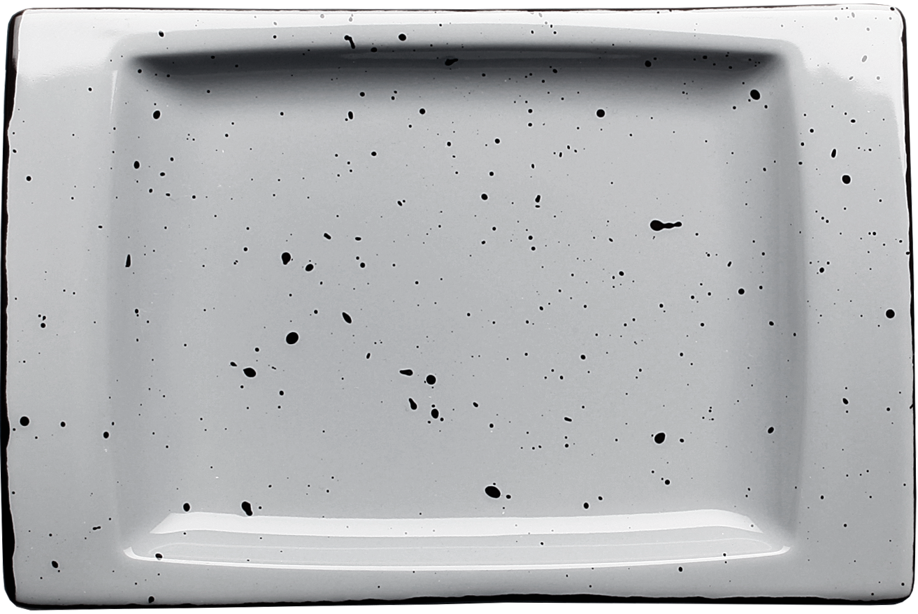 cent Granja graubraun flache eckige Porzellanplatte 18x12cm für Gastronomie