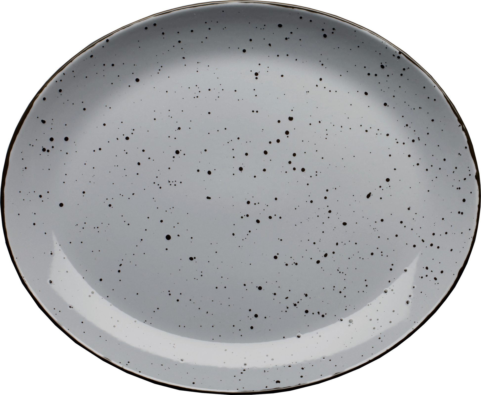 cent Granja graubraun flache ovale Platte 31x25,5cm für Gastronomie