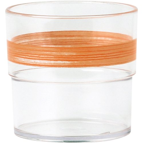 Waca Trinkbecher Colour 0,23L klar/orange für Gastronomie