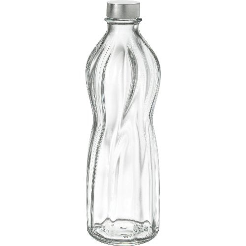 Bormioli Glasflasche Aqua 0,75 L mit Metallschraubverschluss für Getränke