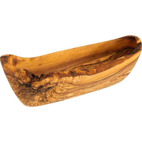 APS Olivenholzschale, länglich 25x8,5cm für stilvolles Servieren von Speisen
