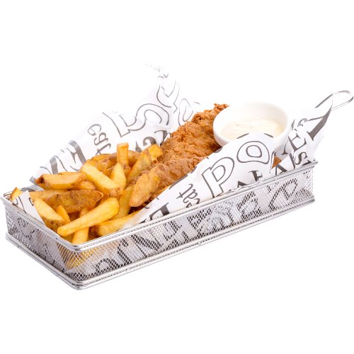 Hendi Servier-Frittierkorb Snack-Holder aus Edelstahl für Snacks