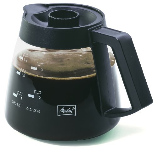 Melitta Glaskanne 1,8 l in schwarz, geeignet für Filterkaffeemaschinen