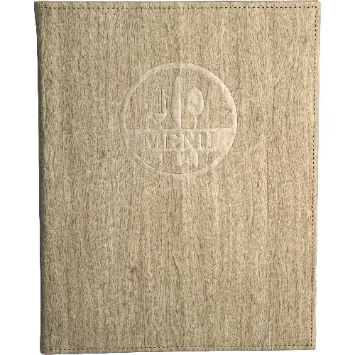 cent Speisekarte Madera A4 aus Kunstleder mit MENU-Logo