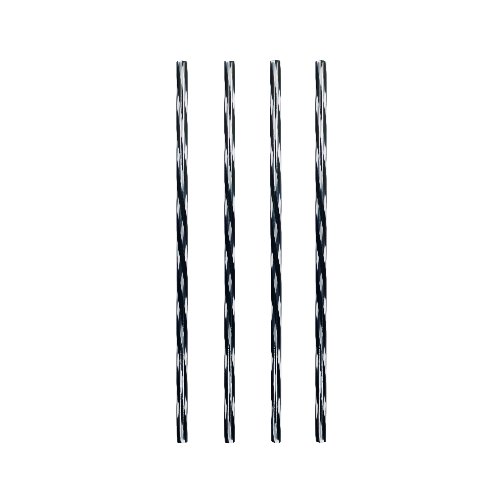 Kögler Trinkhalme Mehrweg Kunststoff Jumbo transparent/schwarz 25cm